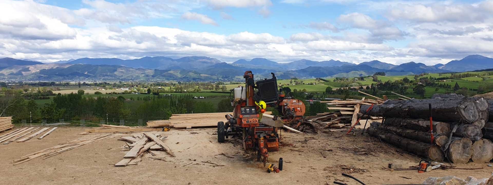 Milling Eucalyptus in the South Island of New Zealand 
